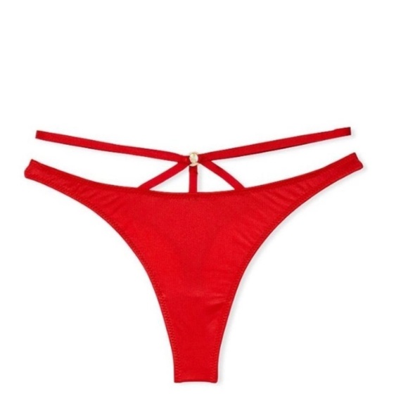 NWT Victoria’s Secret Very Sexy Strappy Thong Silky Smooth Satin V-String Panty - Picture 12 of 16